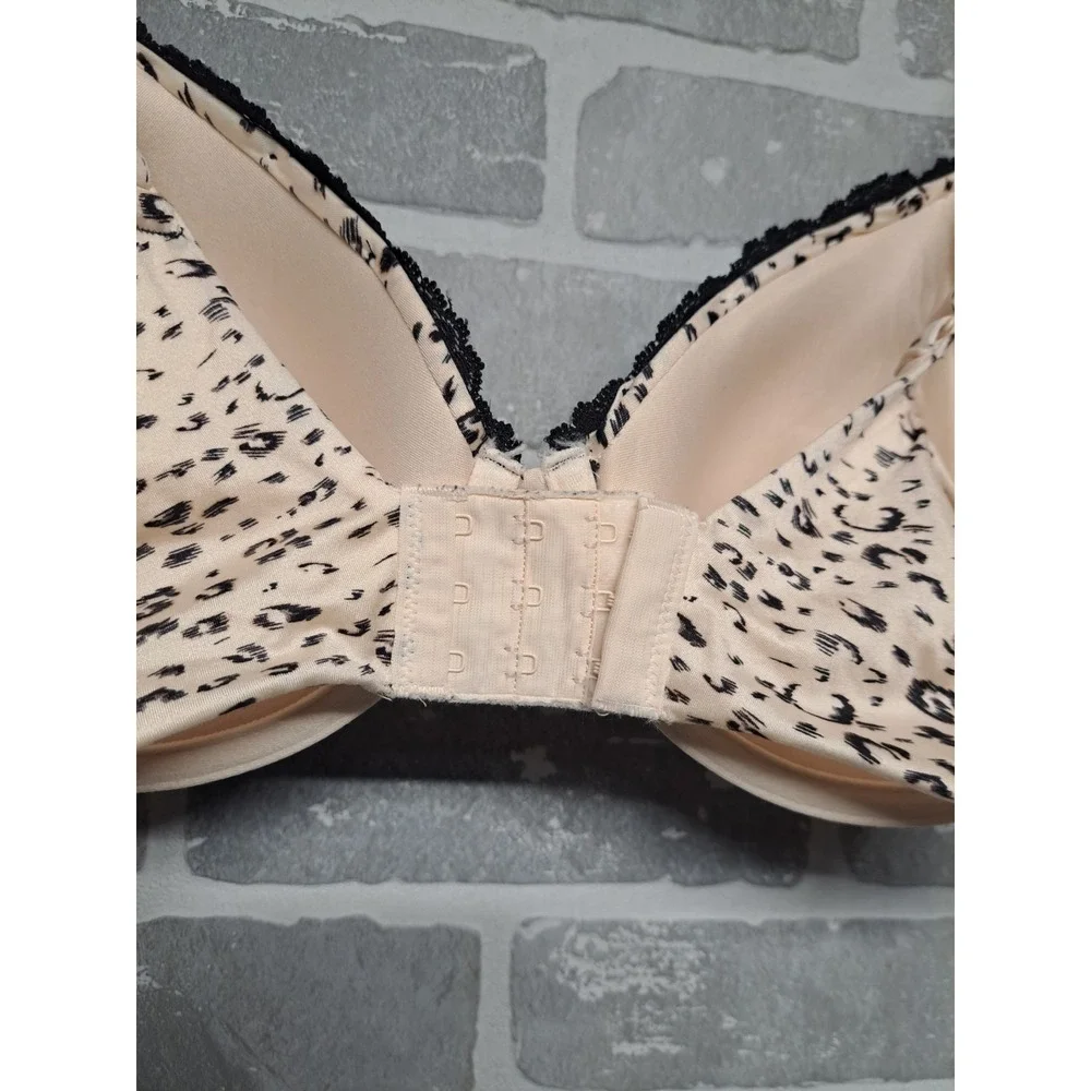 MAIDENFORM T-SHIRT BRA SMARTZONE CUPS BEIGE LEOPARD PRINT‎ MODEL 09404 SIZE 36DD
